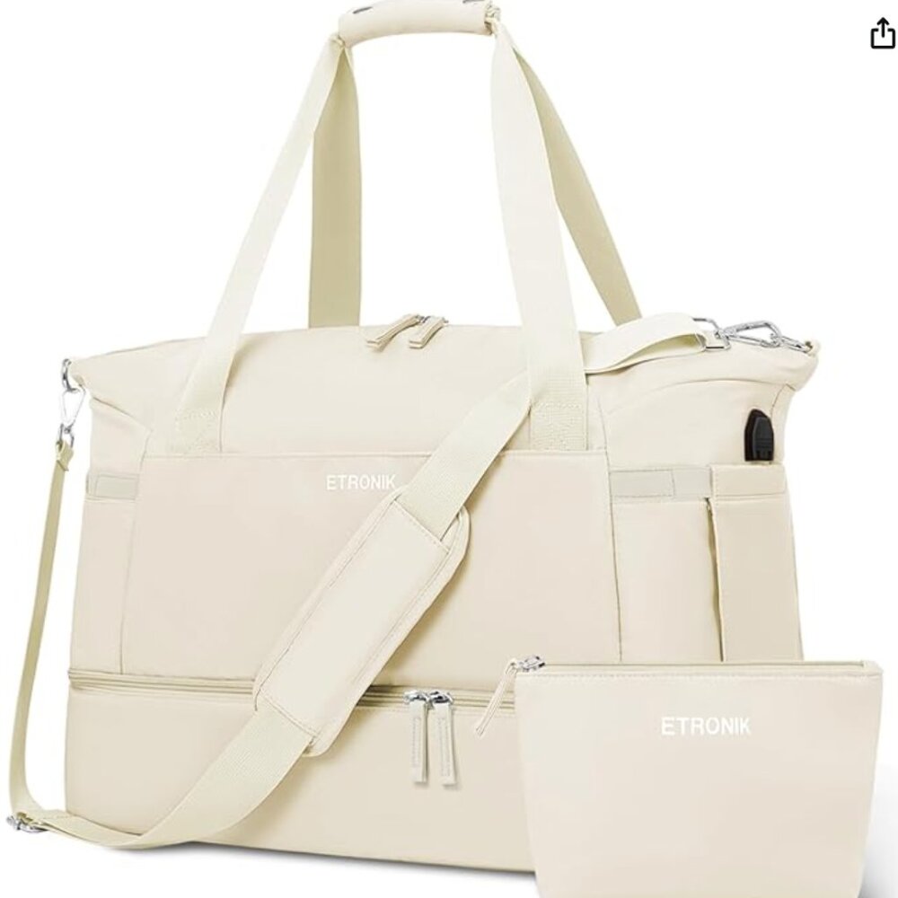 viral etronik beige duffel